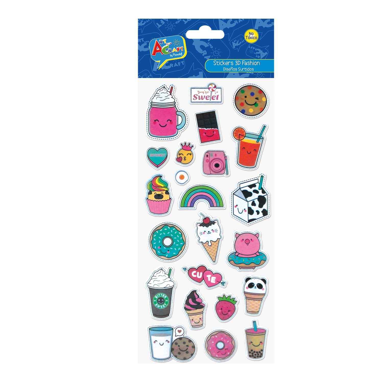 Sticker 3D Fashion 4 Surtidos Bolsa Con H | Art & Craft